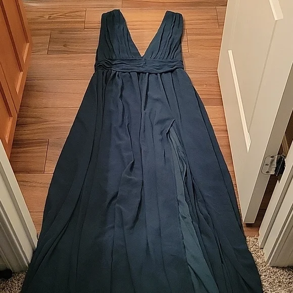 Lulu's Hunter Green Maxi Dress, M - Picture 2 of 2